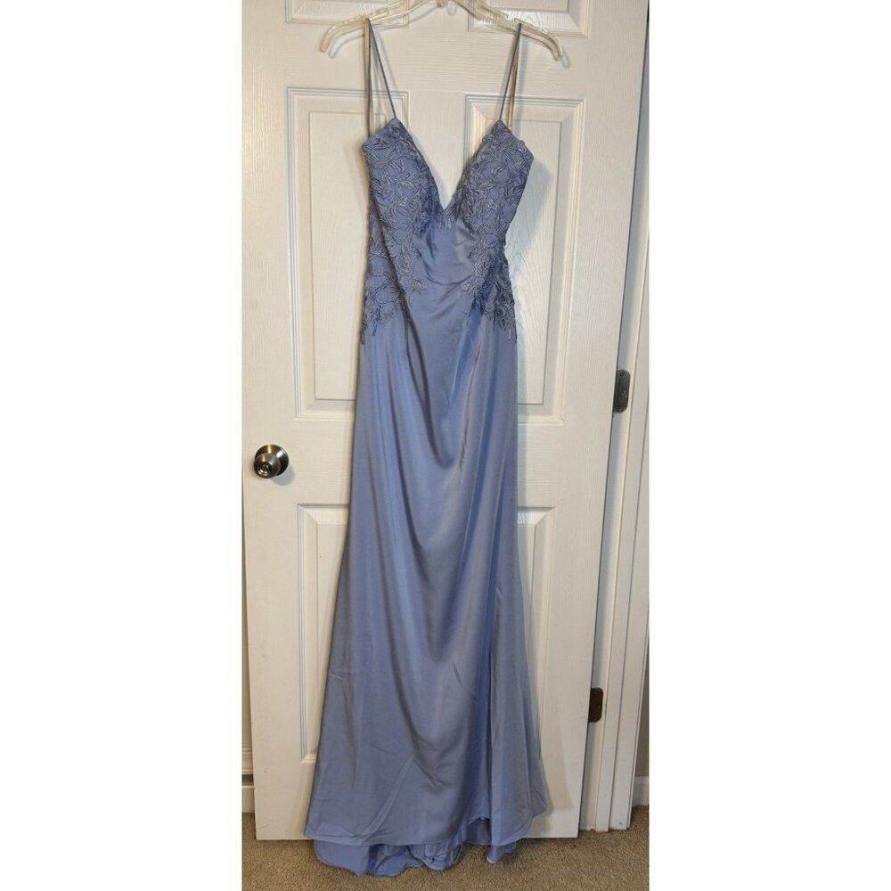 Faviana LT10641 Peri Blue Long Gown Formal Dress Lace Embroidered 6 NEW $478 - Picture 10 of 11